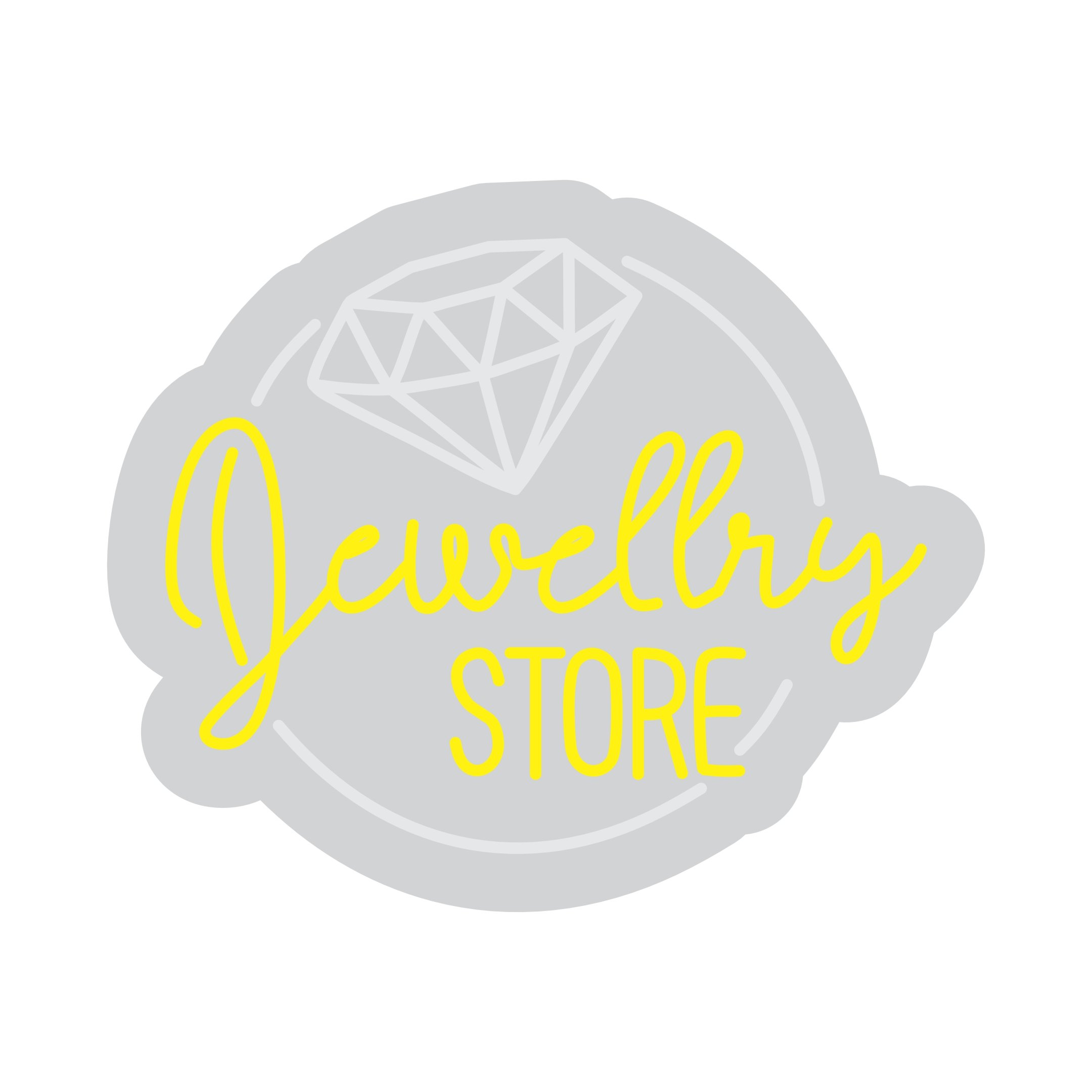 Custom Neon | Jewelry Store Neon Sign | 20x24 | Yellow Illuminated Neon Sign 3