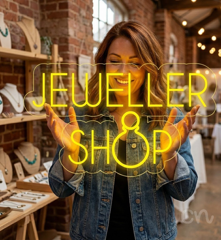 Custom Neon | Jeweller Shop Neon Sign | 14x24 | Yellow for Retail & Jewelry Stores