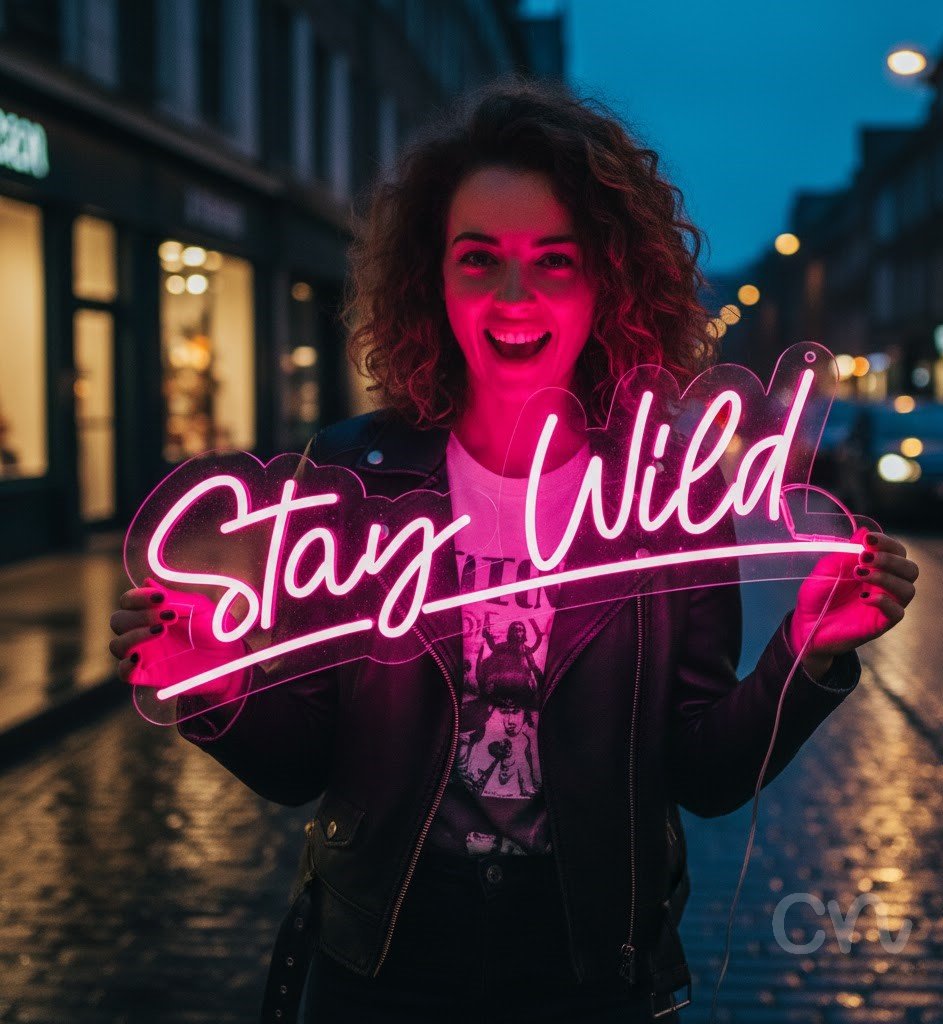 Custom Neon | Stay Wild Neon Sign | 12x24 | Hot Pink