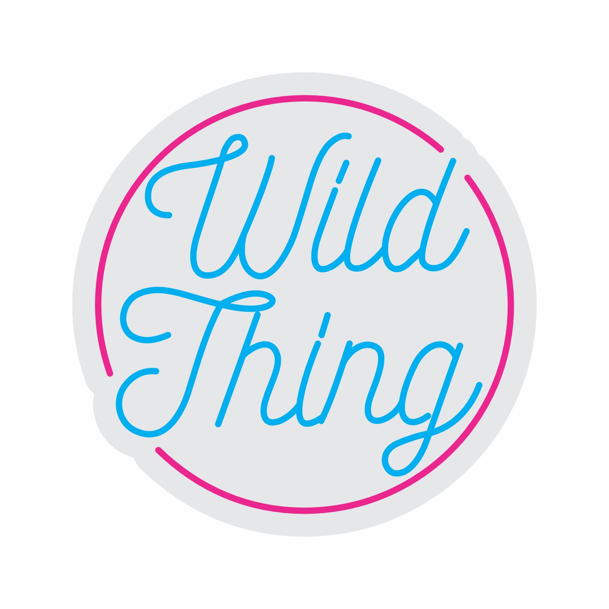 Custom Neon | Wild Thing Neon Sign | 23x23 | Ice Blue and Hot Pink Neon Sign 3