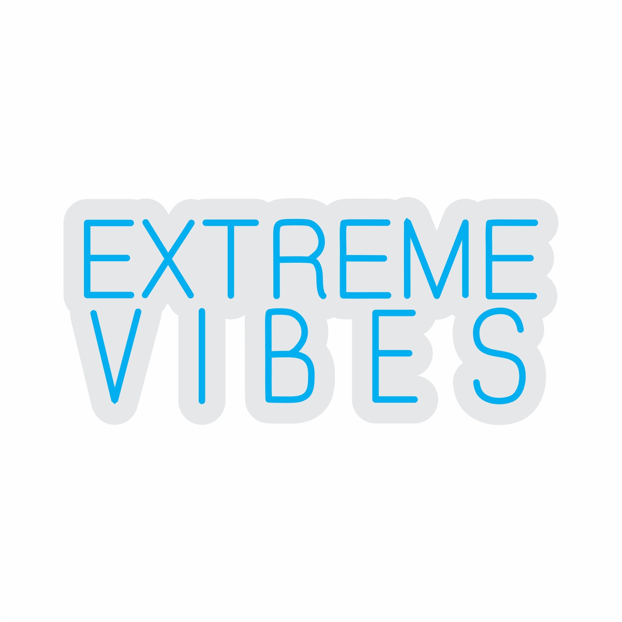 Custom Neon | Extreme Vibes Neon Sign | 11x24 | Ice Blue Neon Sign for Modern Decor 3