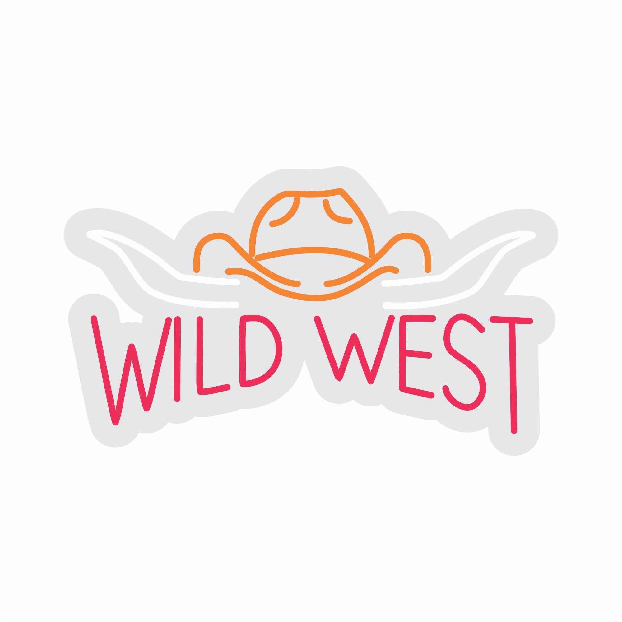 Custom Neon | Wild West Neon Sign | 14x24 | Hot Pink, Orange 3