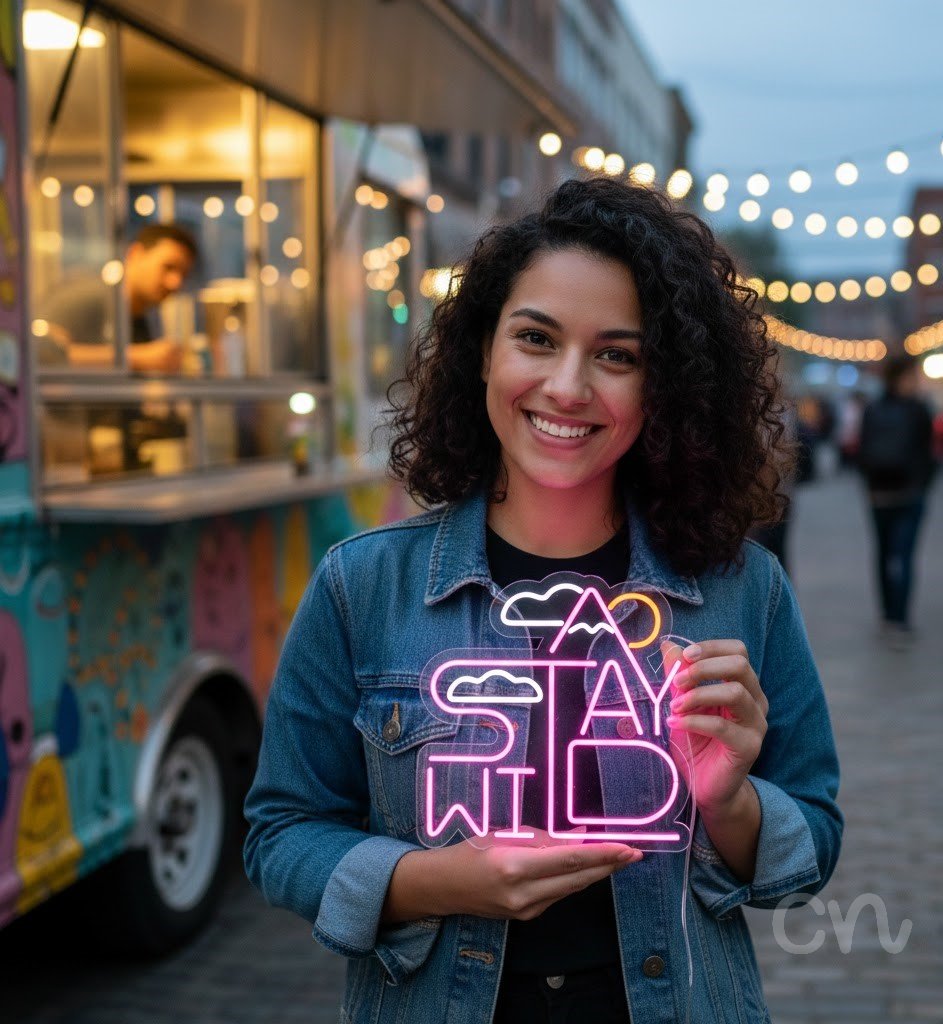 Custom Neon | Stay Wild Neon Sign | 19x19 | Hot Pink