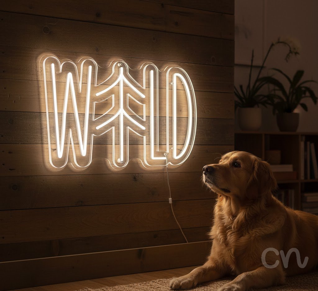 Custom Neon | Wild Neon Sign | 15x24 Inches | White Neon Sign for Home & Bar Decor 2