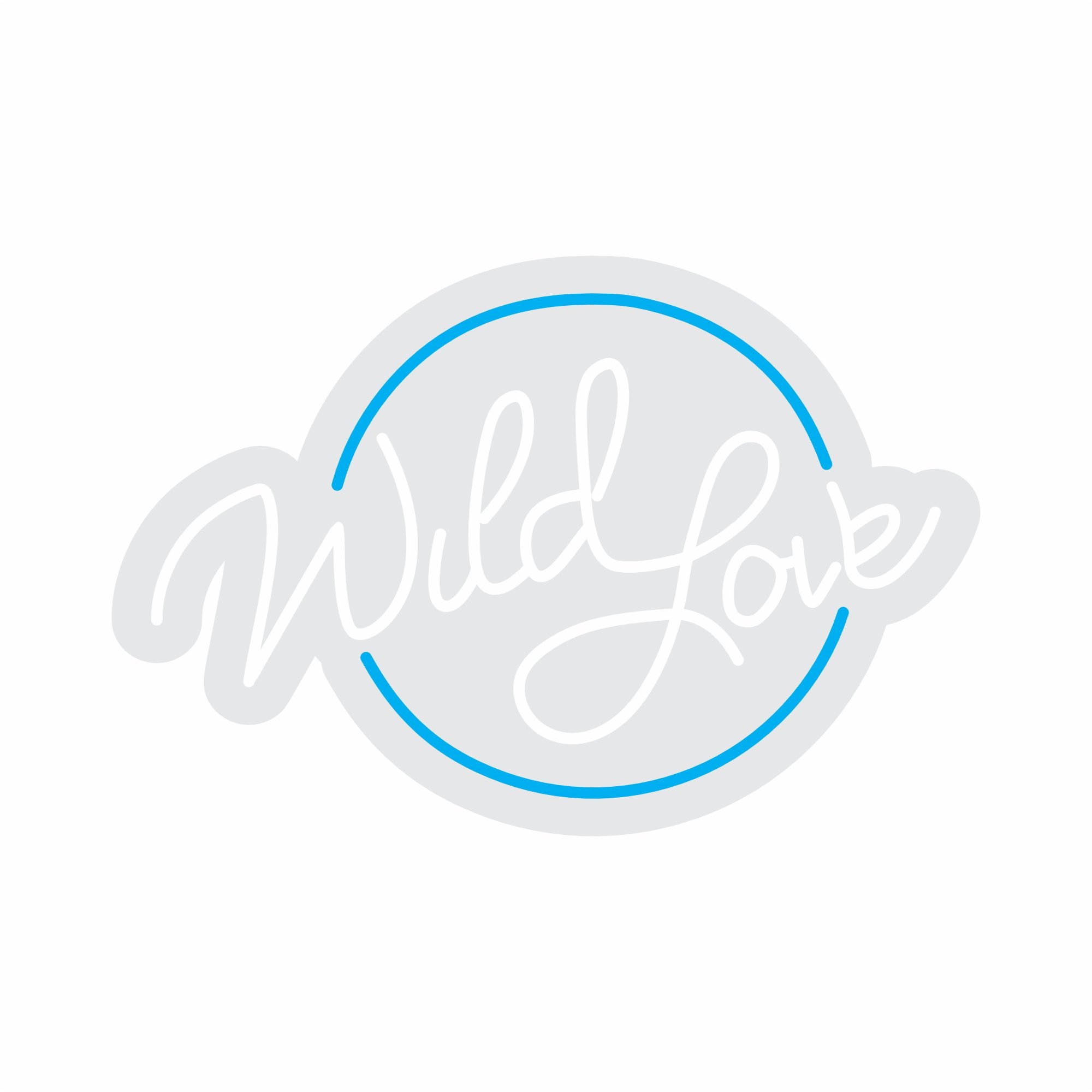 Custom Neon | Wild Love Neon Sign | 16x24 | Ice Blue Warm White Colors 3
