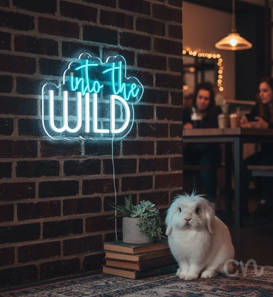 Custom Neon | Into the Wild Neon Sign | 17x24 | Ice Blue Warm White 2