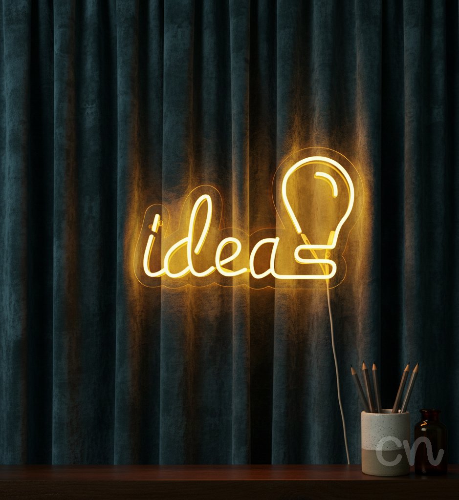 Custom Neon | Idea Neon Sign | 24x15 | Warm Yellow | Bright, Modern Home Decor 2