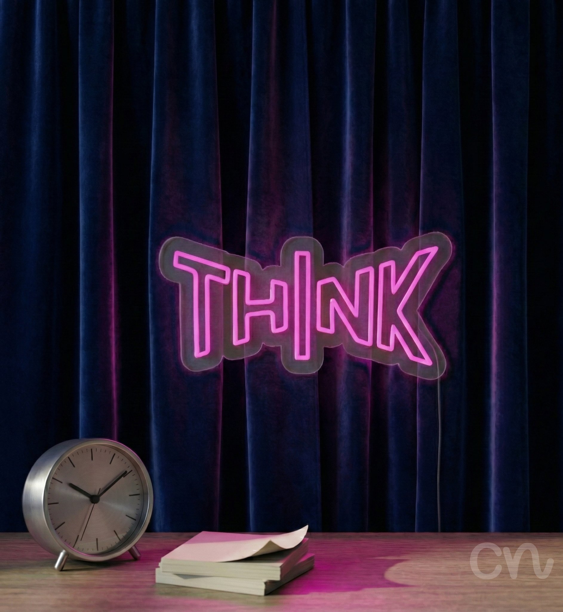 Custom Neon | Think Neon Sign | 24x12 | Hot Pink Neon Sign for Home Decor and Bedroom 2