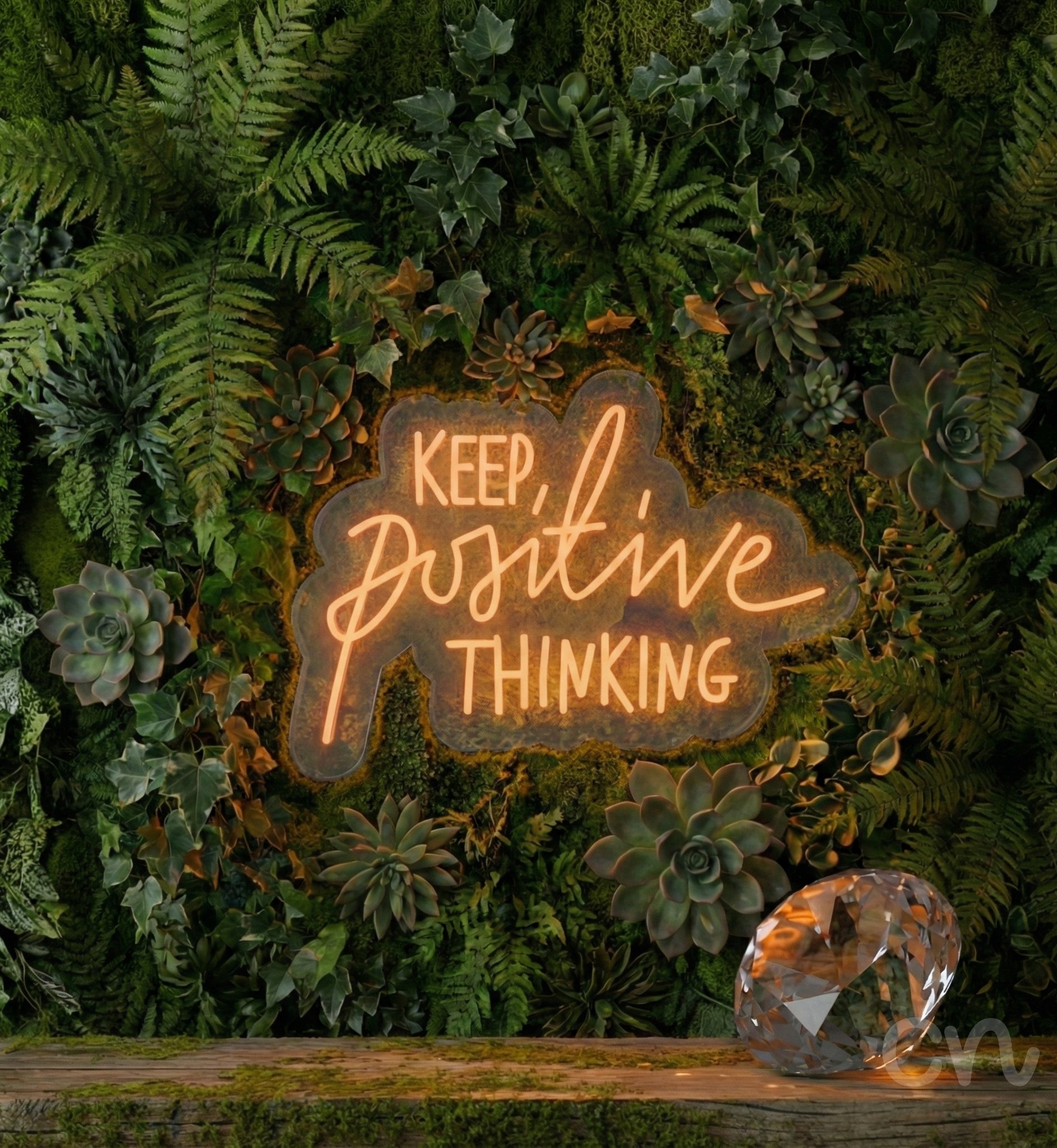Custom Neon | Keep Positive Thinking Neon Sign | 25x18 | Orange