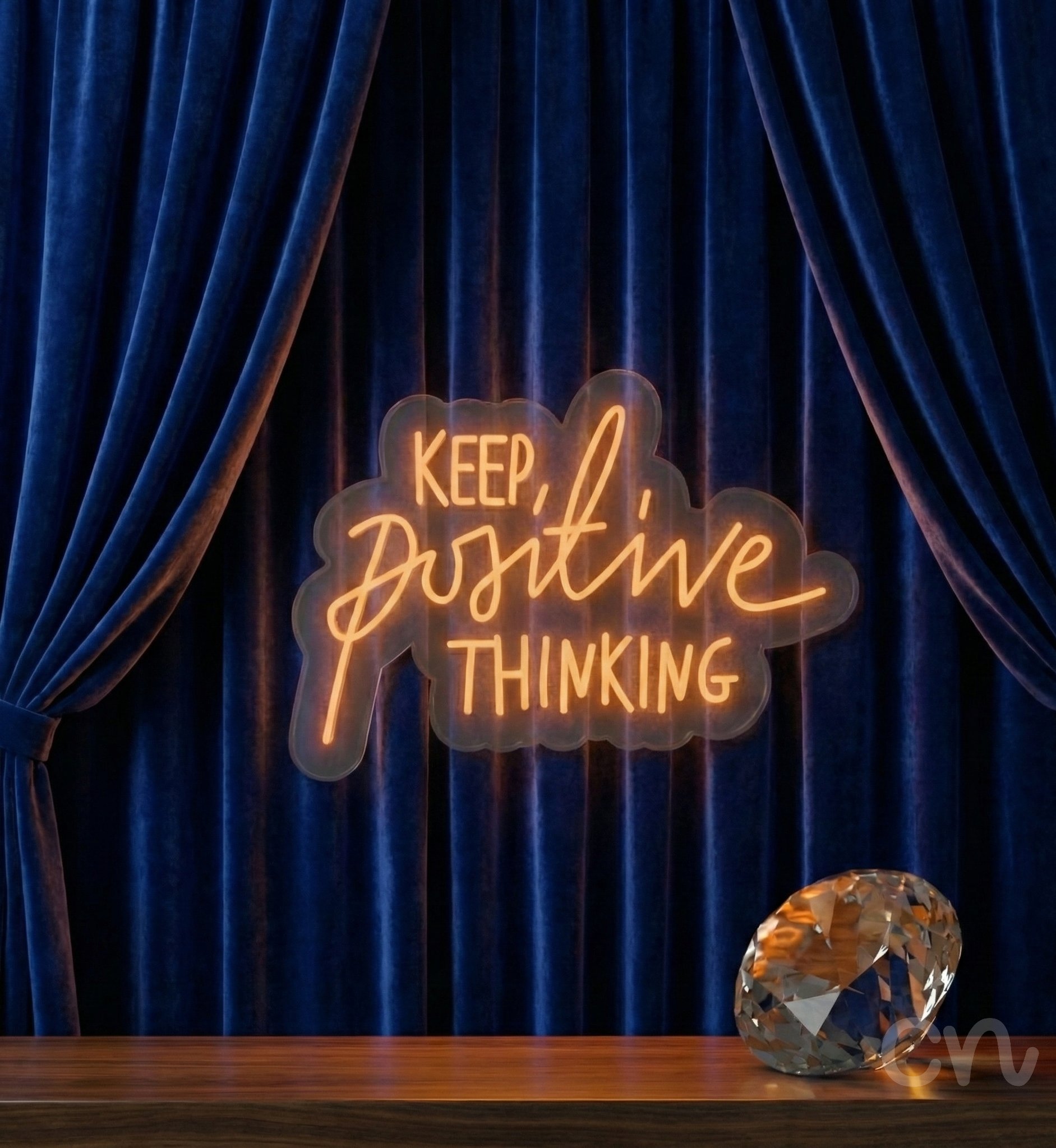 Custom Neon | Keep Positive Thinking Neon Sign | 25x18 | Orange 2
