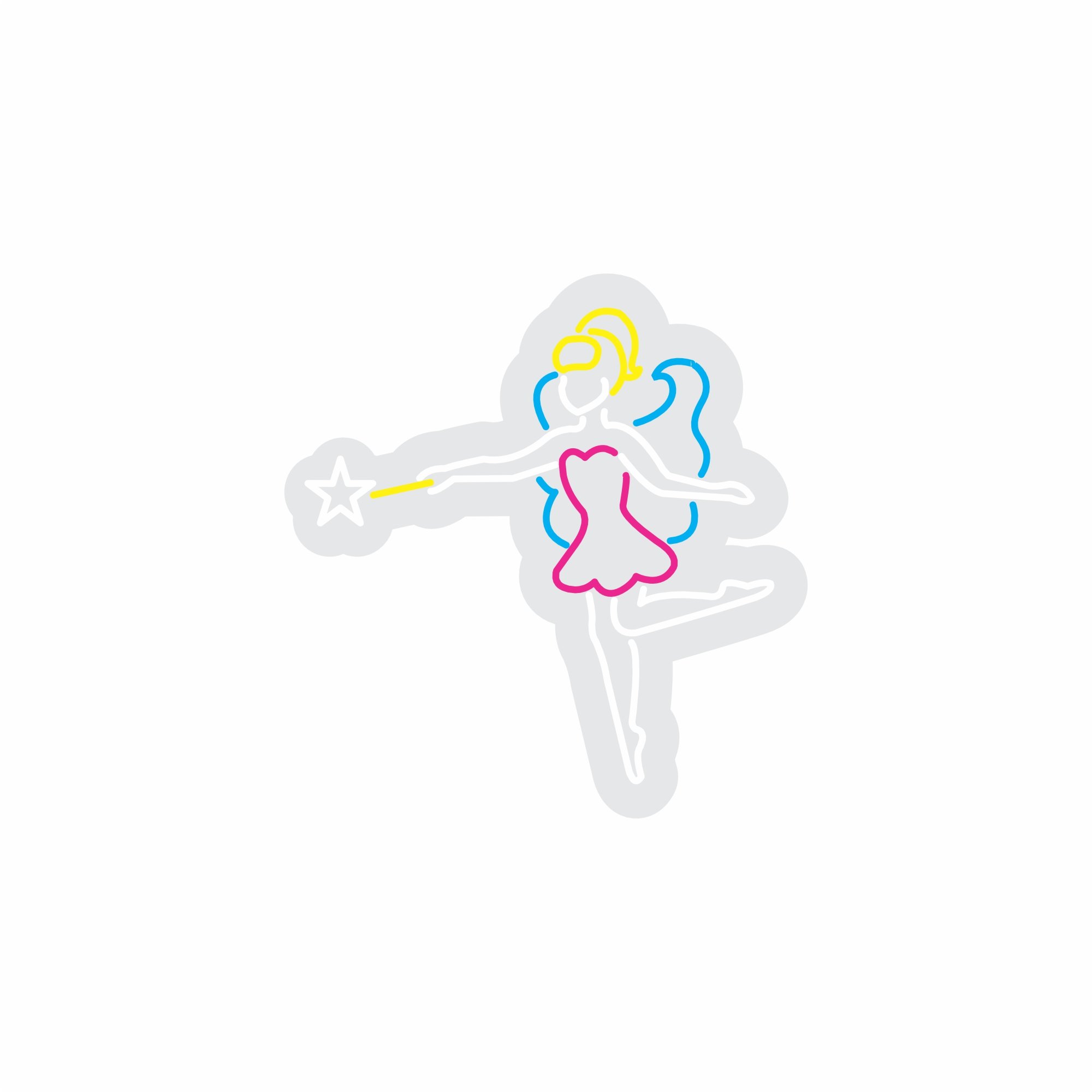 Custom Neon | Fairy Design Neon Sign | 24x25 | Yellow, Pink, Blue, White Colors 3