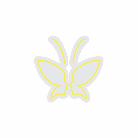 Custom Neon | Butterfly with Faces Neon Sign | 24x23 Inches | Yellow Neon Light 3