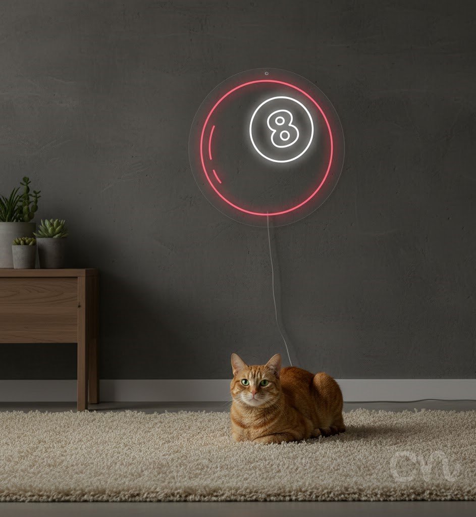 Custom Neon | 8 Neon Sign | 29x28 | Red and White Neon Sign for Home Bar Party Decor 2