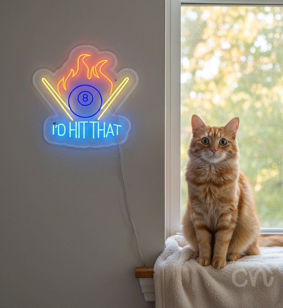Custom Neon | I'd Hit That Neon Sign | 27x28 | Orange Yellow Blue 2