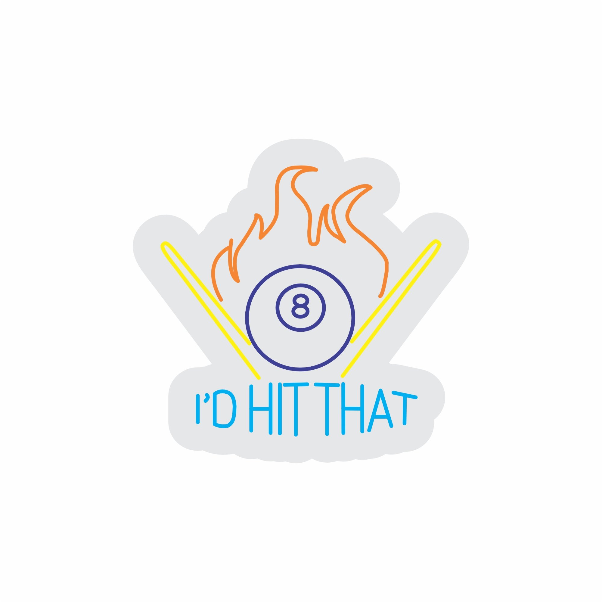 Custom Neon | I'd Hit That Neon Sign | 27x28 | Orange Yellow Blue 3