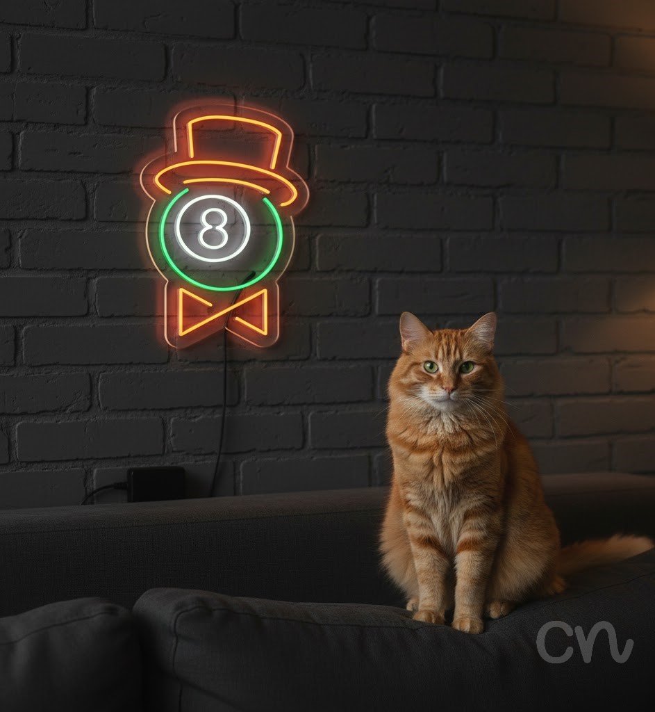 Custom Neon | 8 Neon Sign | 32x24 | White Green Orange Neon Sign for Home Decor 2