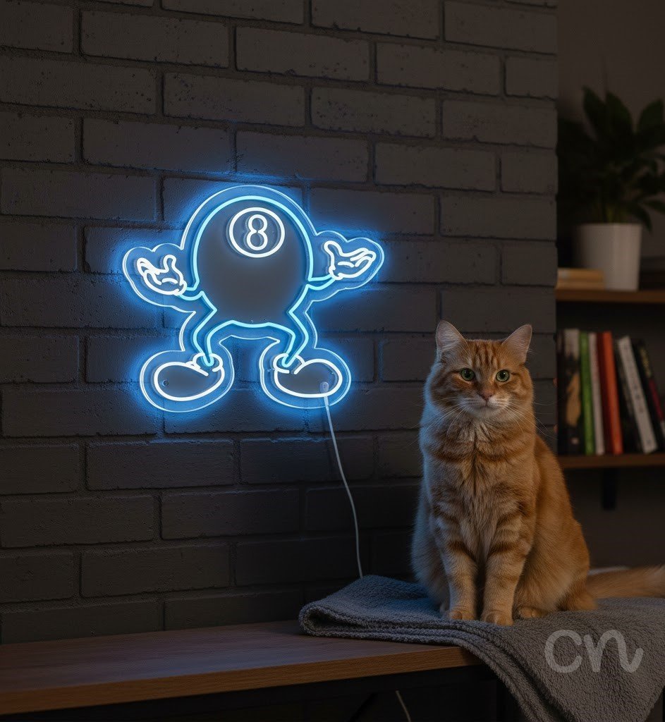 Custom Neon | 8 Neon Sign | 24x30 | Ice Blue Neon Sign for Home Bar Bedroom and Decor 2