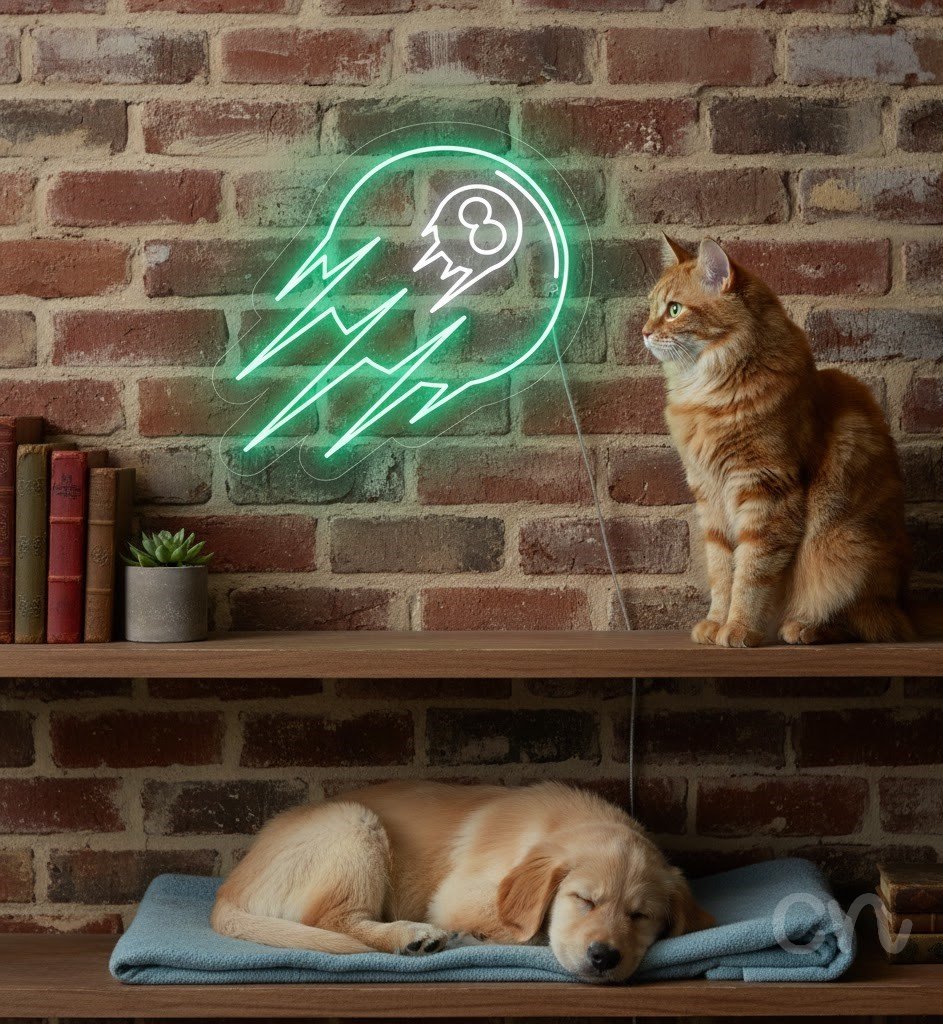 Custom Neon | Comet Design Neon Sign | 28x30 | Green Neon Sign for Home Decor 2