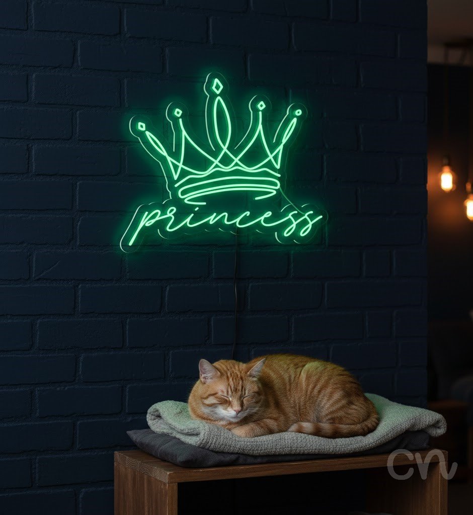 Custom Neon | Princess Neon Sign | 30x36 | Green Neon Sign for Bedroom Decor 2