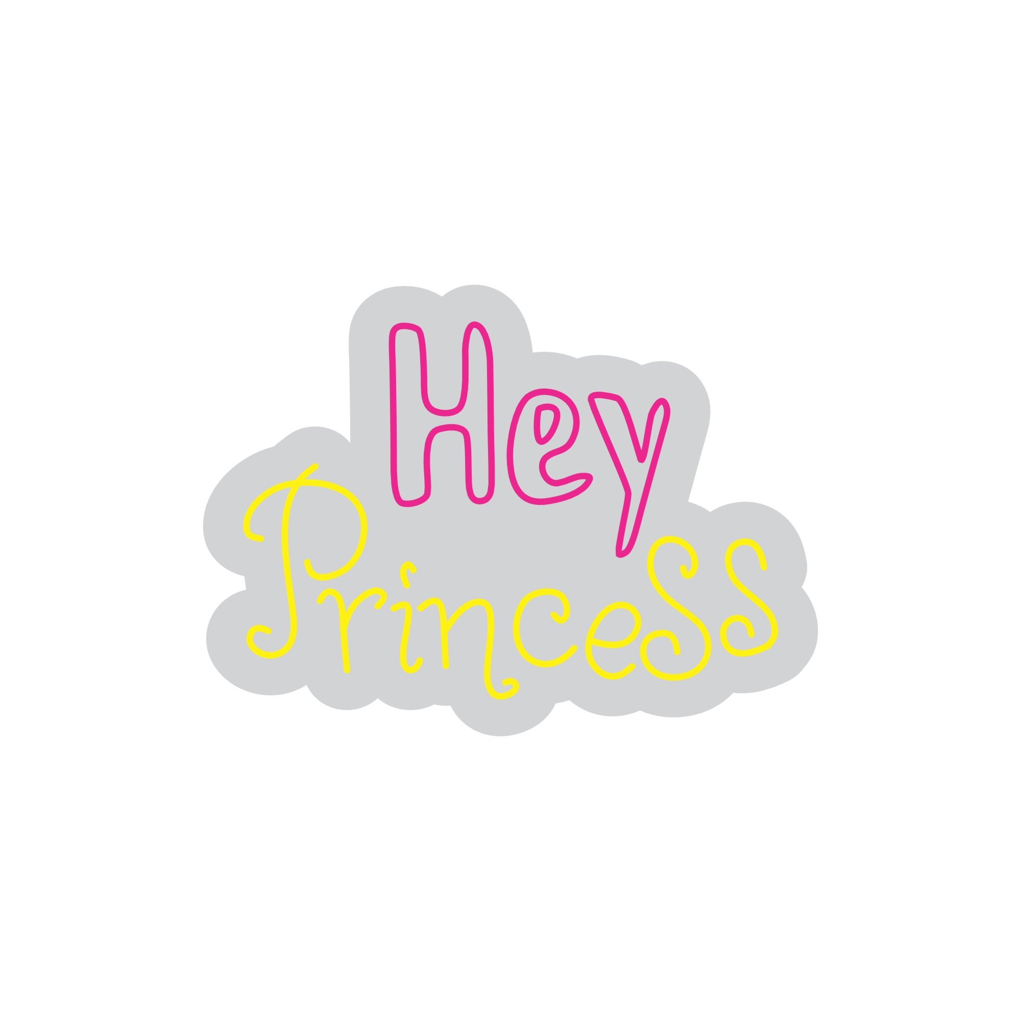 Custom Neon | Hey Princess Neon Sign | 22x30 | Pink Yellow Neon Sign for Girls Bedroom 3