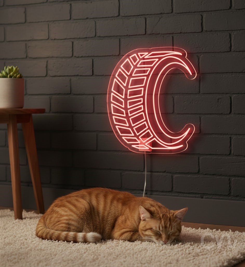 Custom Neon | Abstract Saw Blade Neon Sign | 23x32 | Ice Blue 2