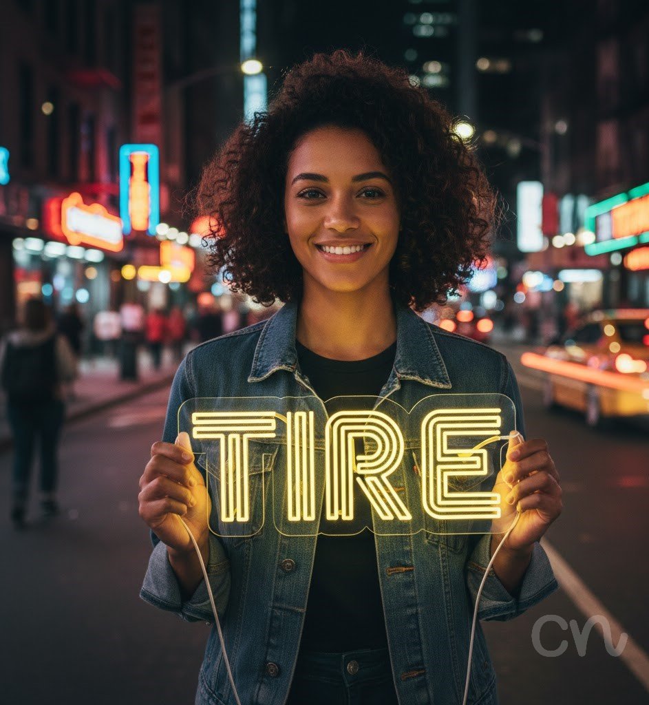 Custom Neon | Tire Neon Sign | 12x28 Inches | Yellow Light for Garage Bar Decor