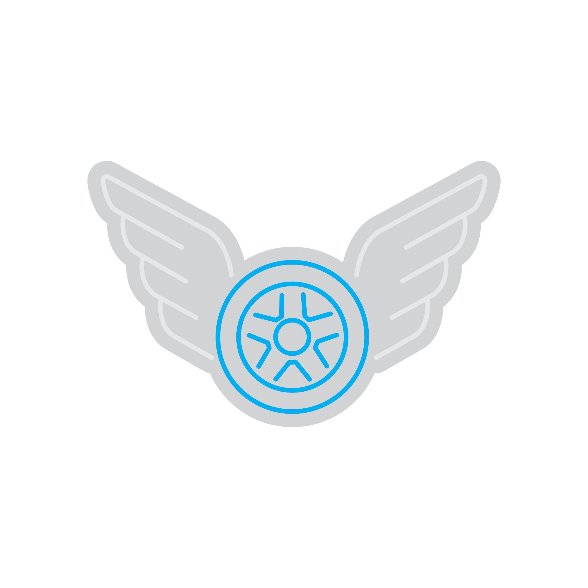 Custom Neon | Winged Wheel Neon Sign | 18x28 | Ice Blue Neon Sign for Home Bar Decor 3