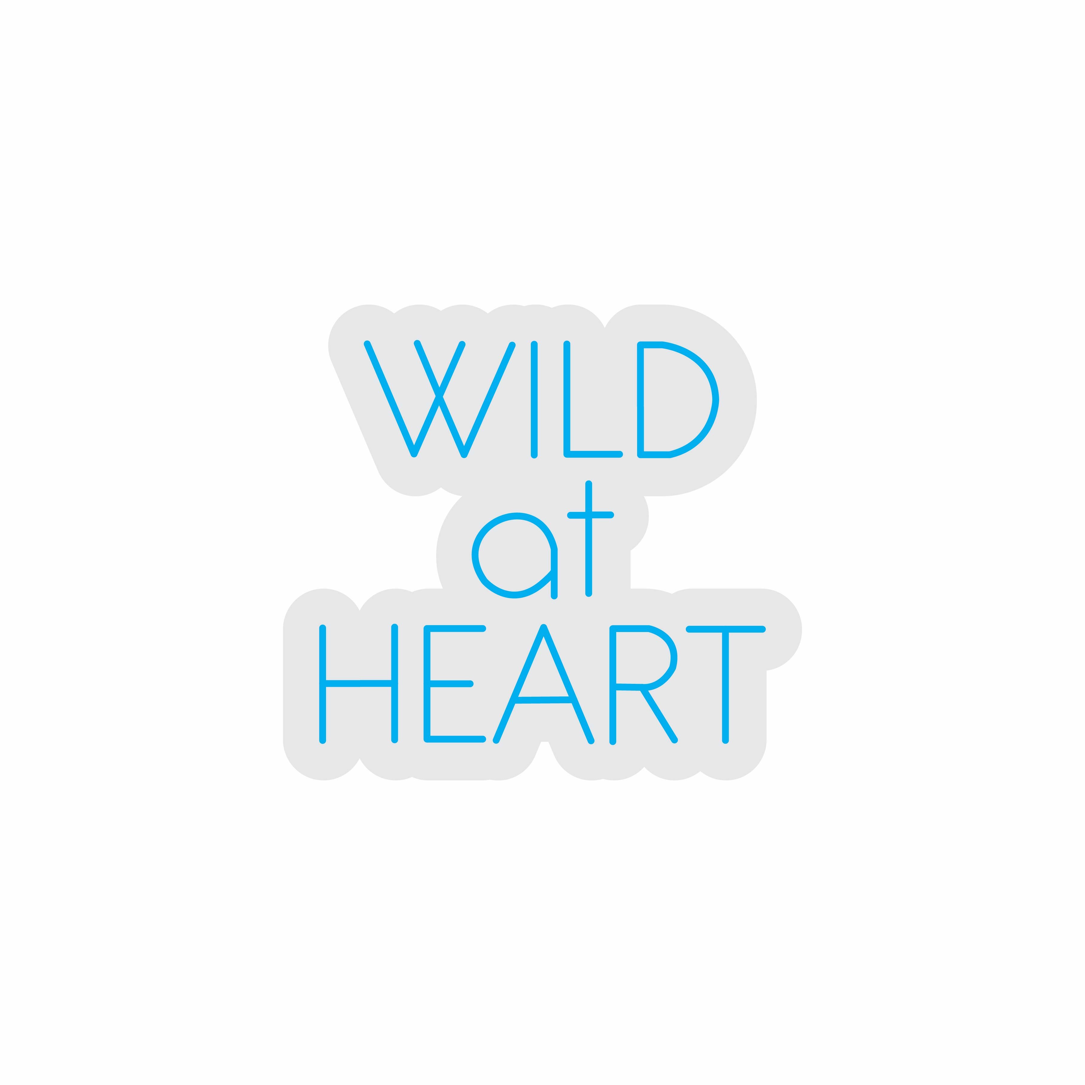 Custom Neon | Wild at Heart Neon Sign | 24x22 | Ice Blue | Bright Wall Decor 3