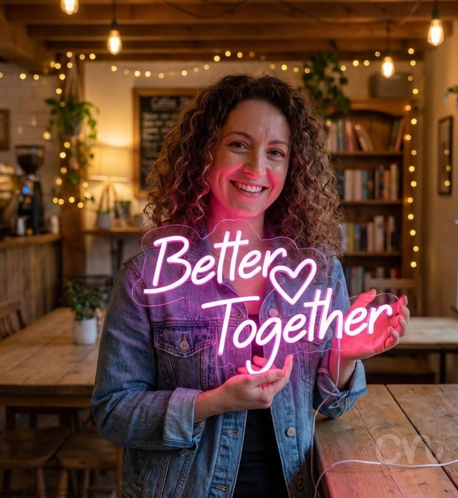 Custom Neon | Better Together Neon Sign | 24x15 | Hot Pink