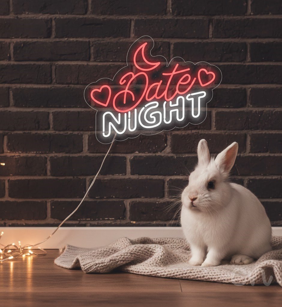 Custom Neon | Date Night Neon Sign | 24x19 | Red and Warm White