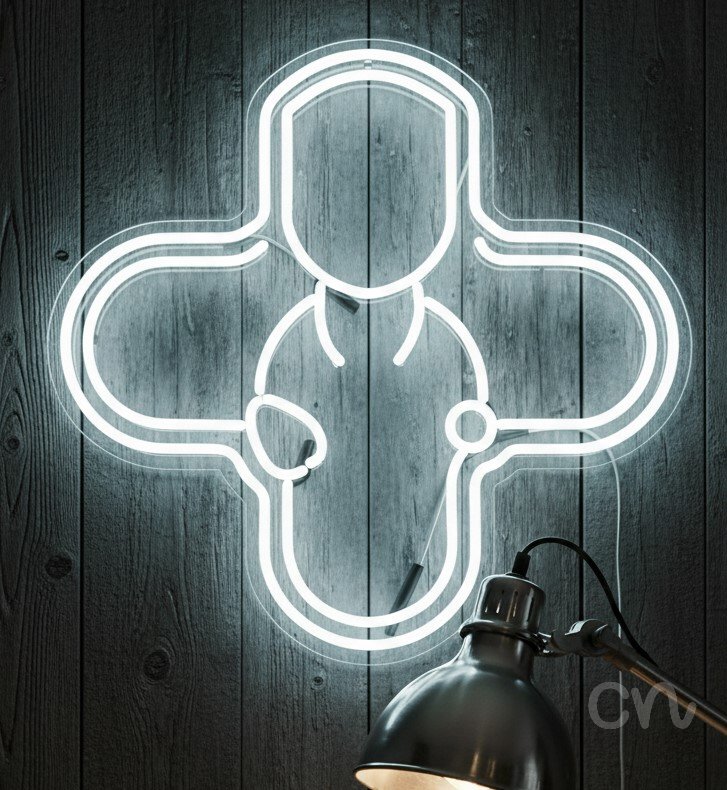 Custom Neon | Abstract Design Neon Sign | 20x20 | Warm White 2