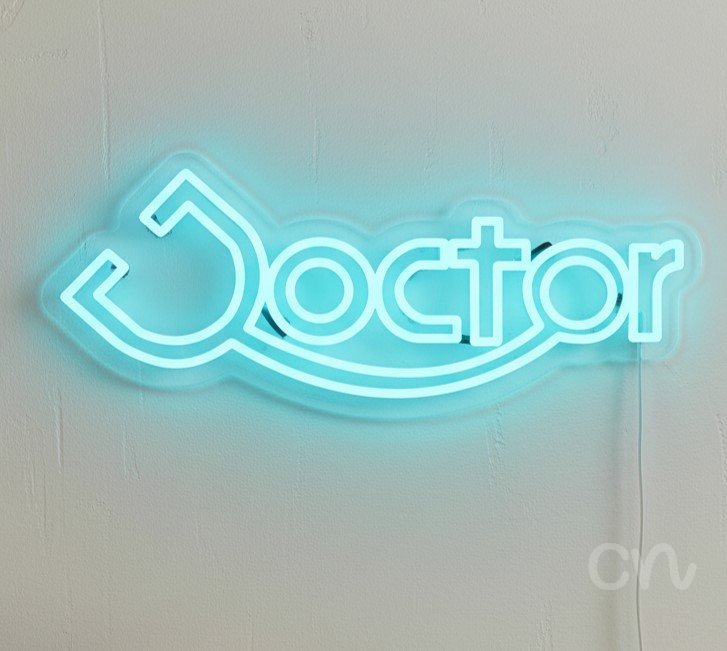 Custom Neon | Doctor Neon Sign | 9x22 | Blue Neon Sign for Medical Office or Clinic