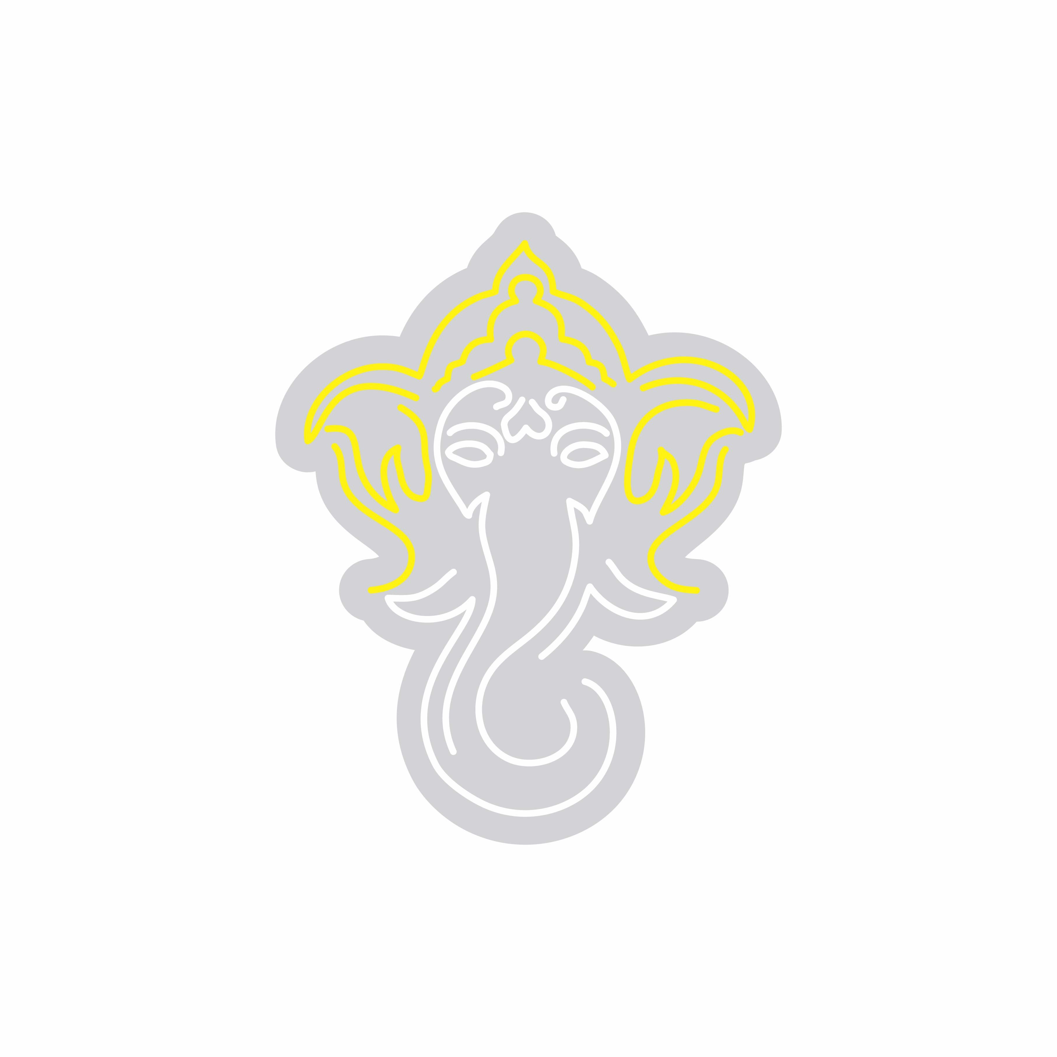 Custom Neon | Elephant with Crown Neon Sign | 30x24 Inches | Warm White Yellow 3