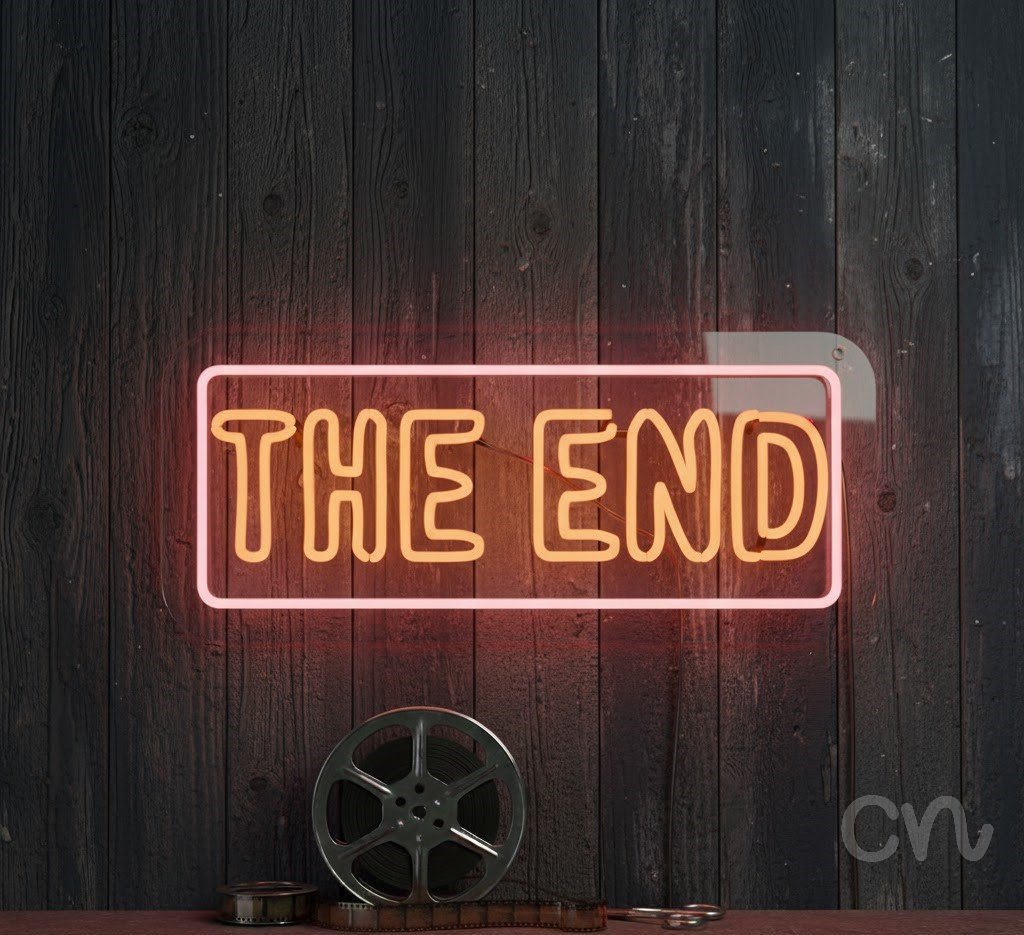 Custom Neon | The End Neon Sign | 10x23 Inches | Orange Neon Sign for Wall Decor