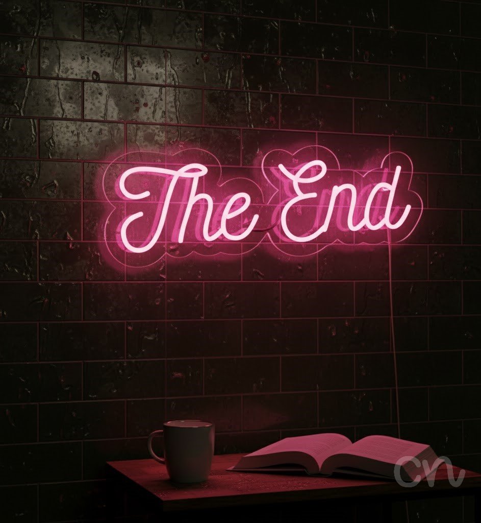 Custom Neon | The End Neon Sign | 9x24 | Hot Pink Neon Sign for Home Bar Room Decor
