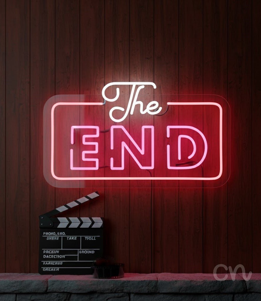 Custom Neon | The End Neon Sign | 14x23 | Hot Pink White Neon Sign for Wall Decor 2