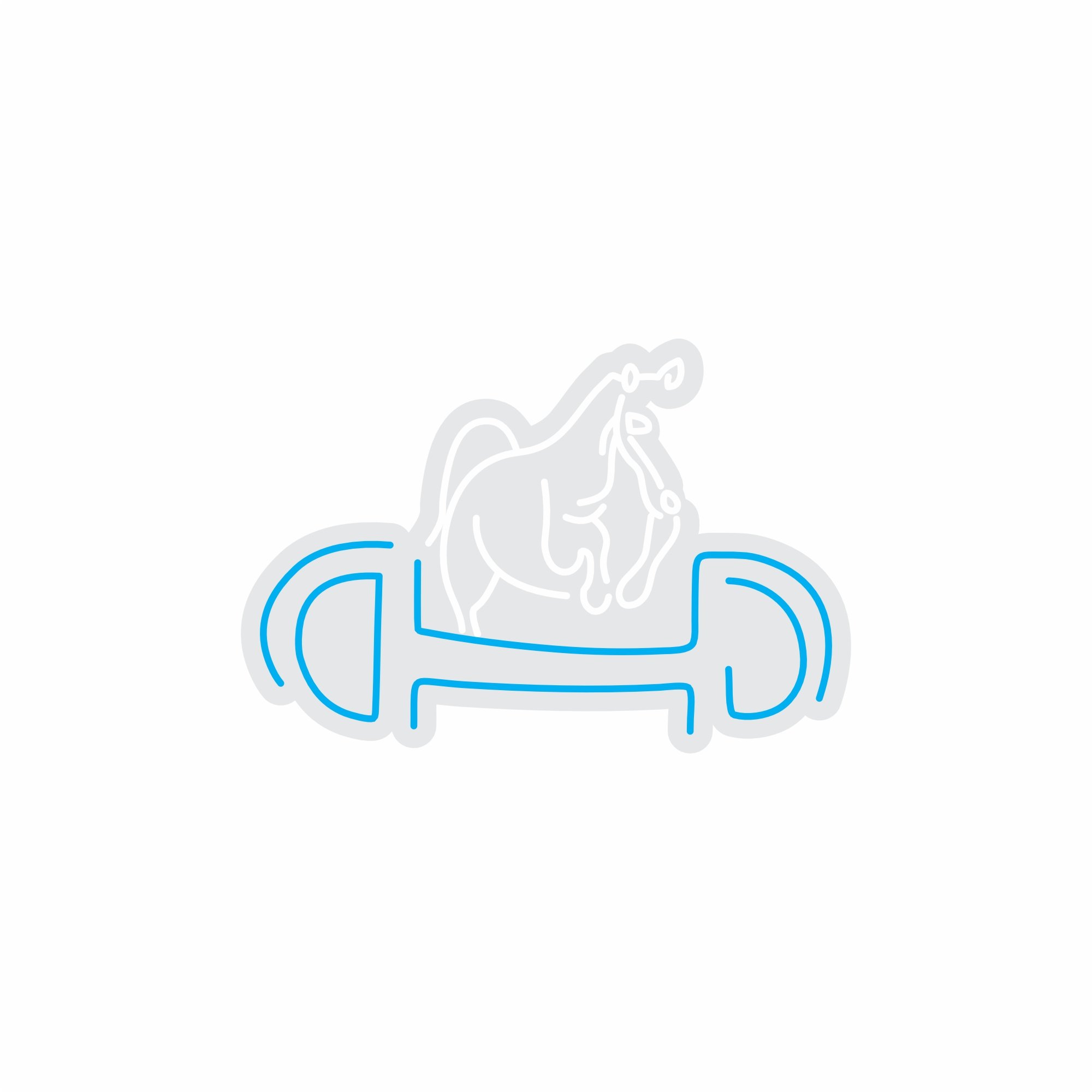 Custom Neon | Horse and Horseshoe Neon Sign | 19x28 | Ice Blue and Warm White 3