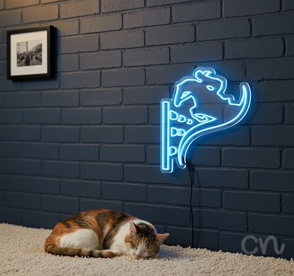 Custom Neon | Bull Rider Neon Sign | 25x23 | Ice Blue Neon Sign for Wall Decor 2