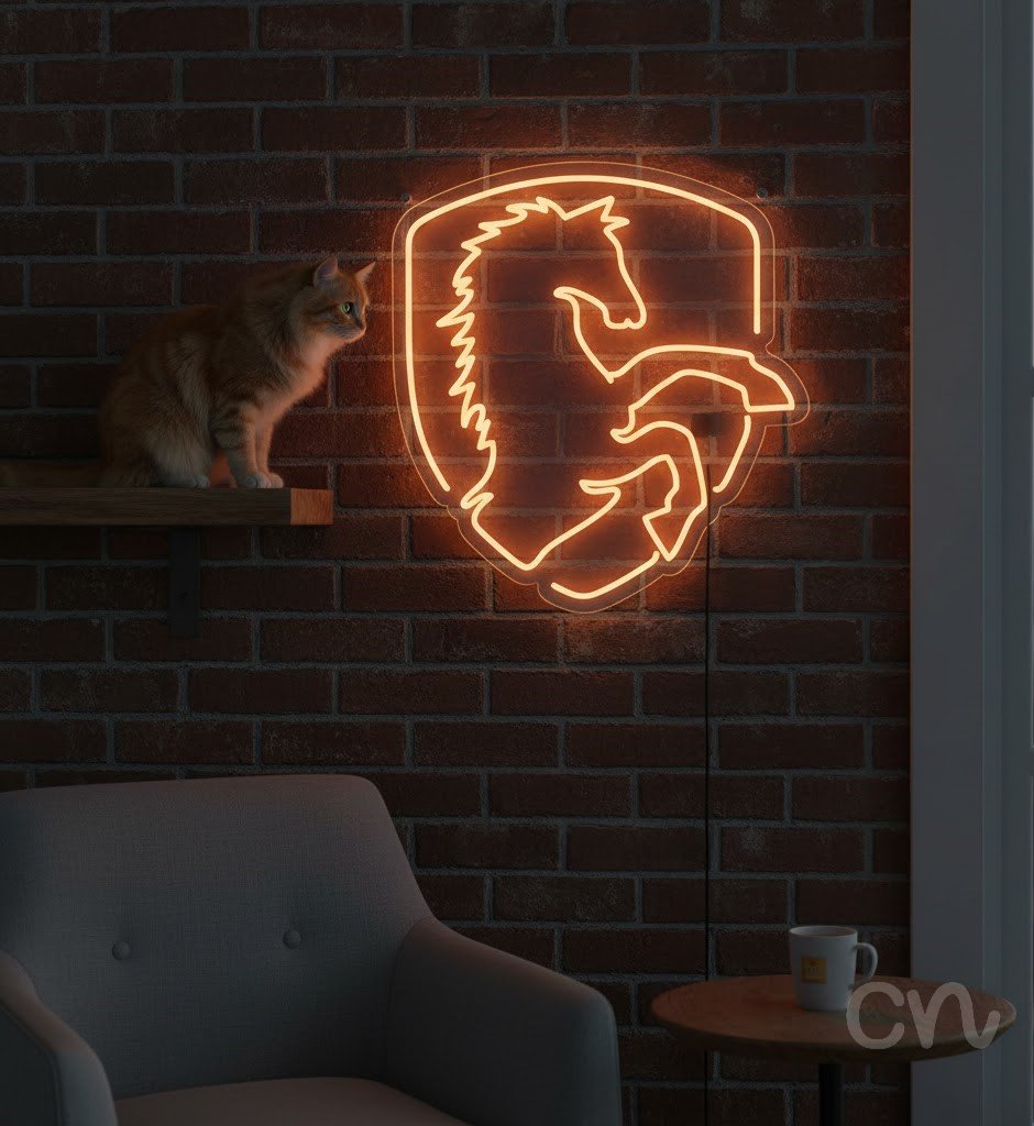 Custom Neon | Horse Head Neon Sign | 26x24 Inch | Orange Neon Sign for Home Decor 2