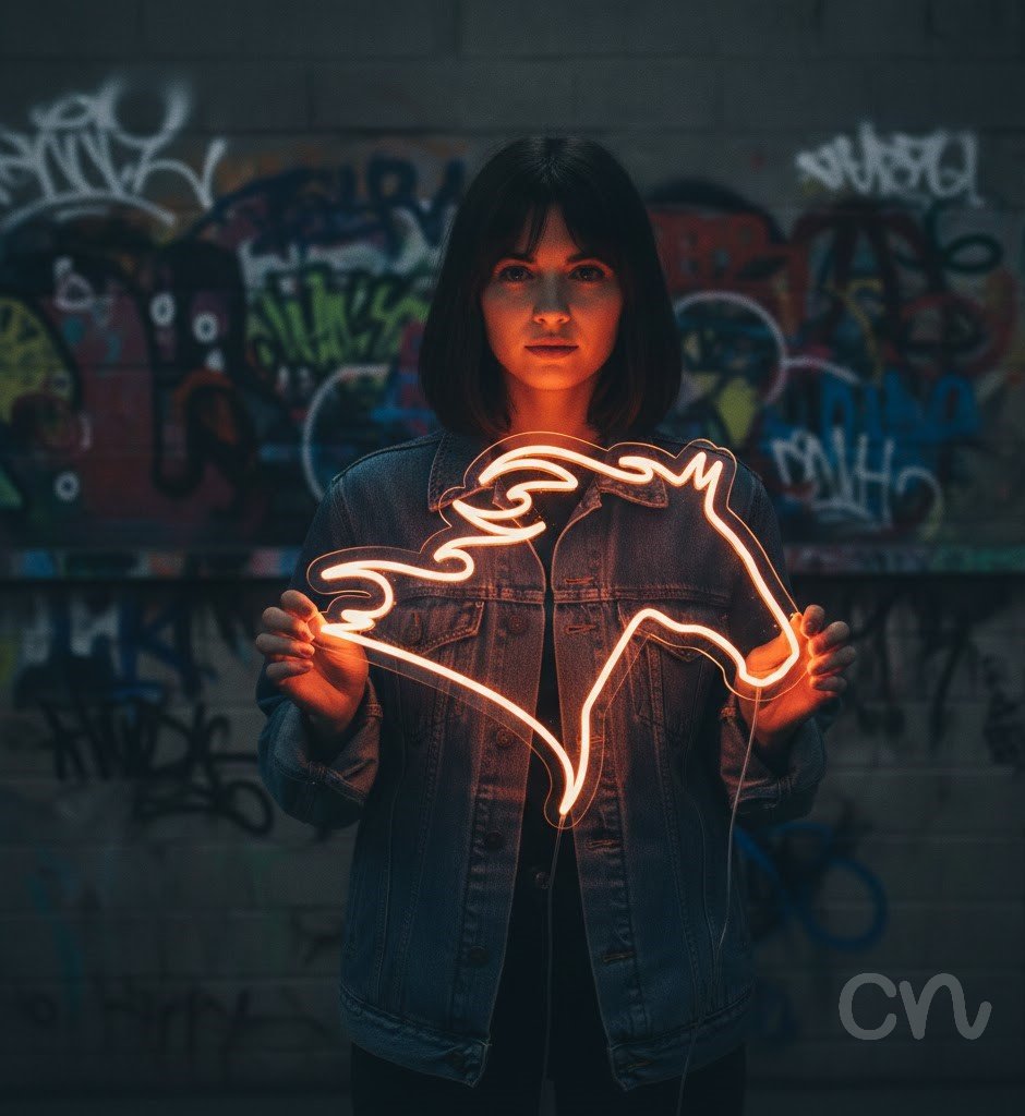 Custom Neon | Horse Head Neon Sign | 9x25 | Orange Bright Wall Decor for Room