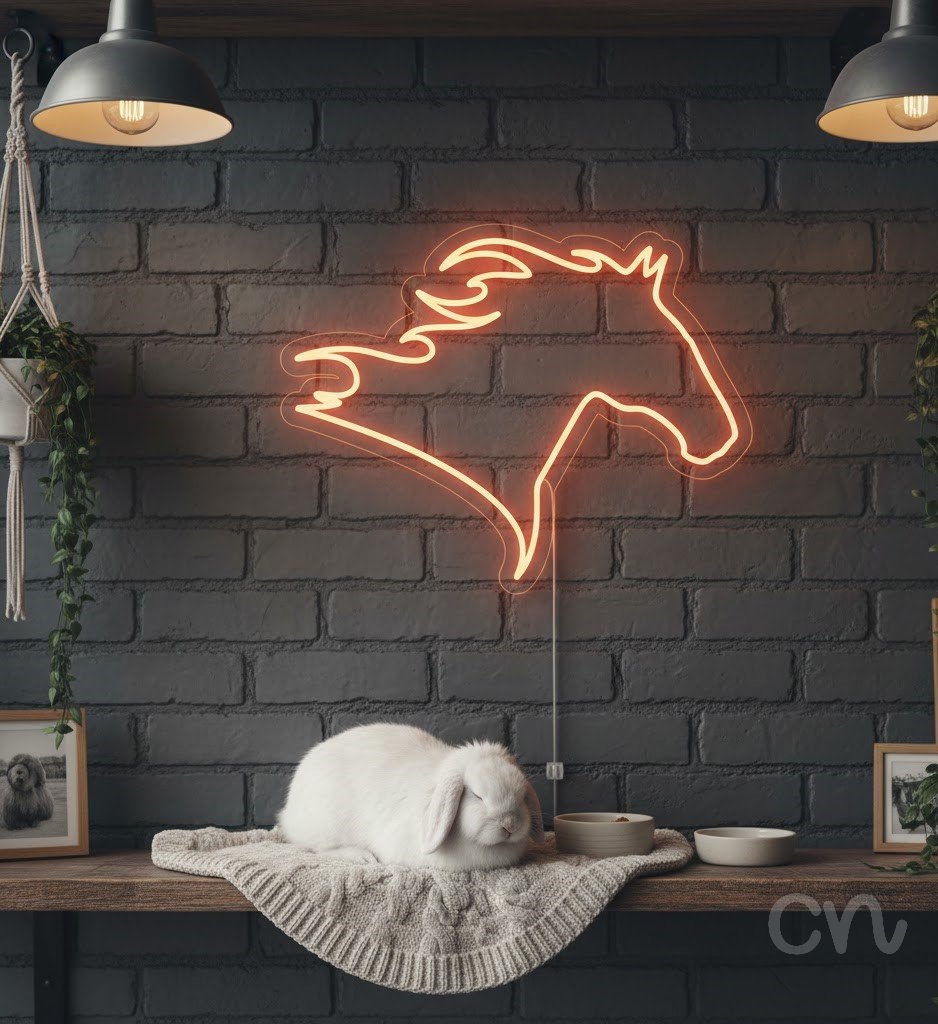 Custom Neon | Horse Head Neon Sign | 9x25 | Orange Bright Wall Decor for Room 2