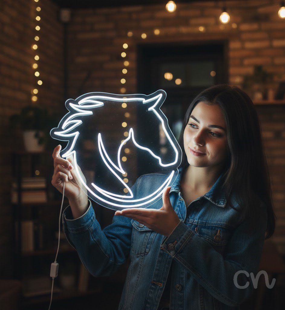 Custom Neon | Horse Head Neon Sign | 17x26 | Warm White