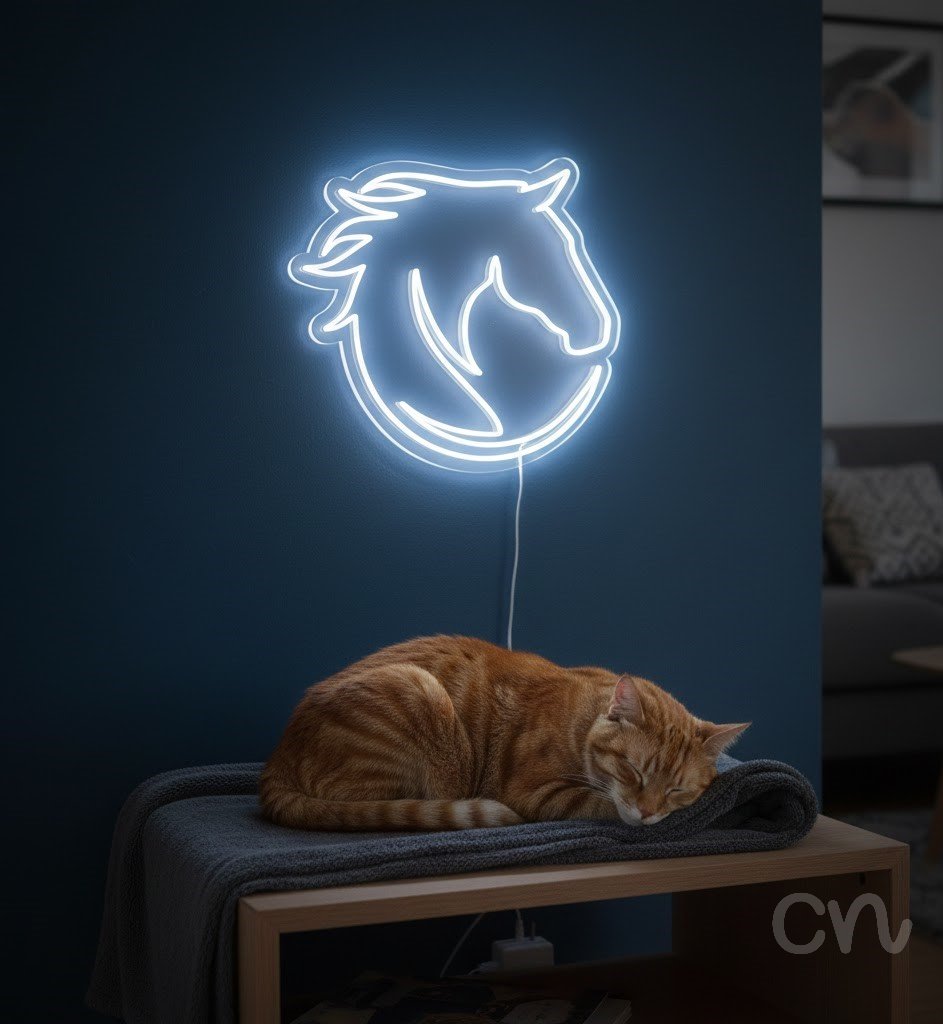 Custom Neon | Horse Head Neon Sign | 17x26 | Warm White 2