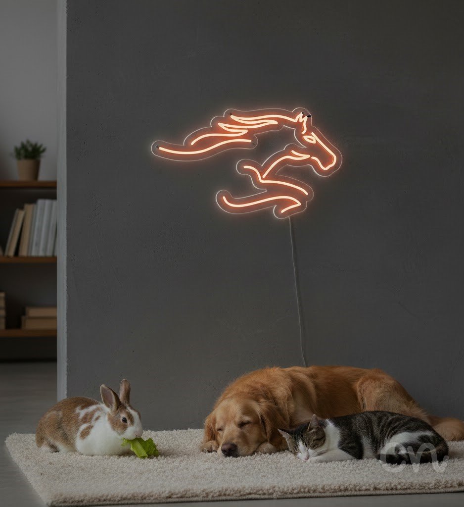 Custom Neon | Horse Head Neon Sign | 15x26 | Orange Neon Sign for Home Decor 2
