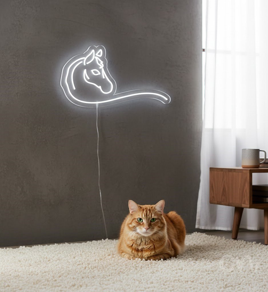 Custom Neon | Horse Head Neon Sign | 15x28 | Warm White | Rustic Farmhouse Decor 2