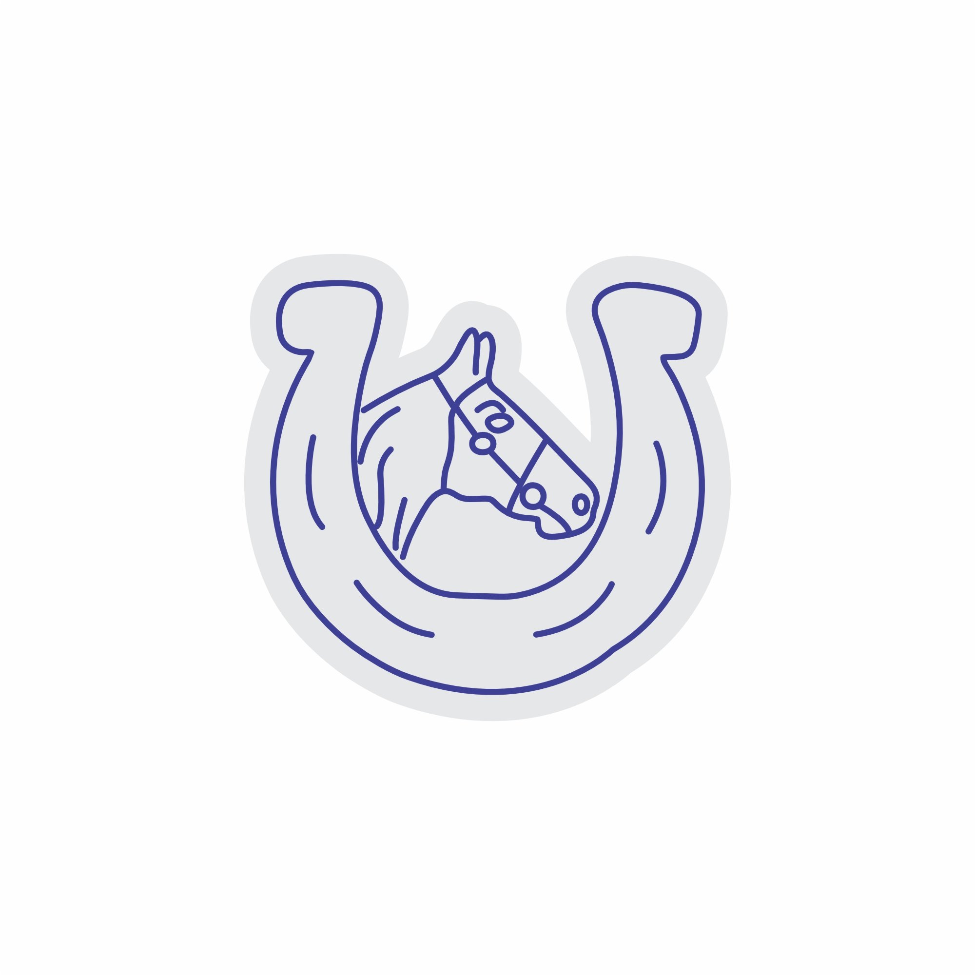 Custom Neon | Horse Head in Horseshoe Neon Sign | 24x25 | Ice Blue 3