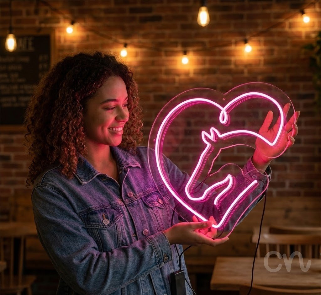 Custom Neon | Horse Head Neon Sign | 24x23.jp | Hot Pink Color for Bedroom Decor