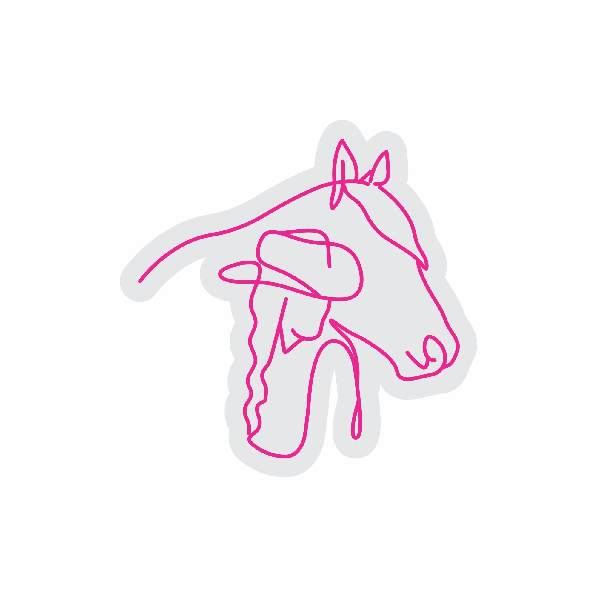 Custom Neon | Cowboy and Horse Neon Sign | 30x30.jp | Hot Pink Bright Display 3