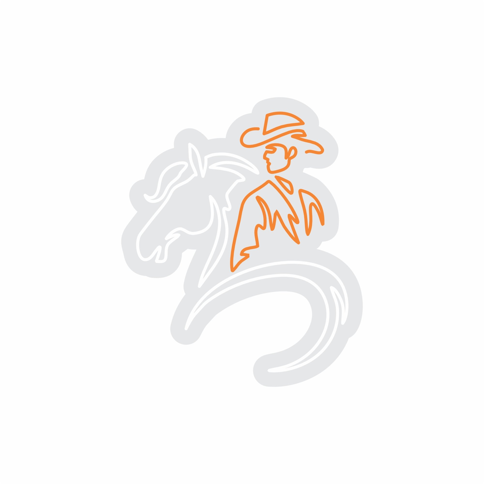 Custom Neon | Cowboy Riding Horse Neon Sign | 30x25 | Orange White Neon Sign 3