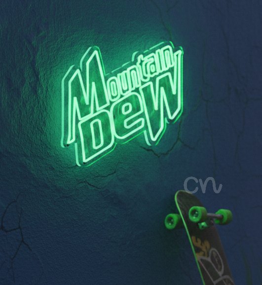 Custom Neon | Mountain Dew Logo Neon Sign | Green Glow | 34x30